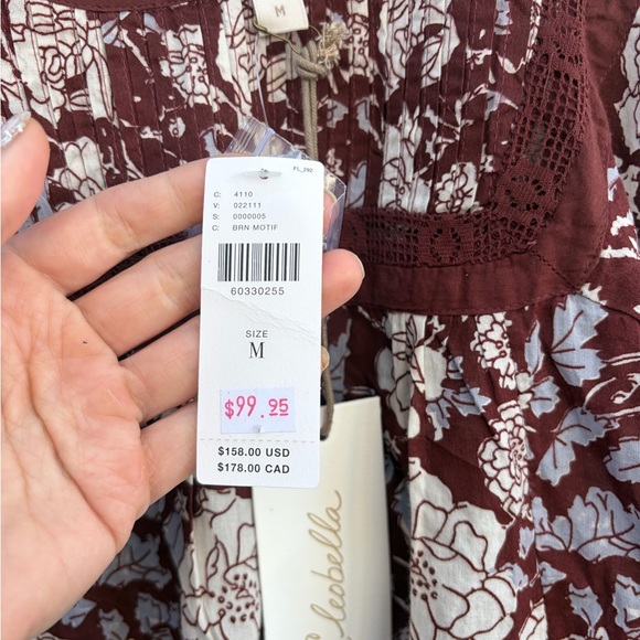 Anthropologie Rafia Blouse by Cleobella NWT Cranberry Floral - Picture 5 of 6